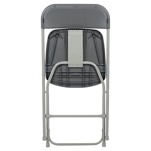 EMMA + OLIVER Set of 2 Plastic Folding Chairs - 650 LB Weight Capacity Lightweight Stackable Folding Chair in White