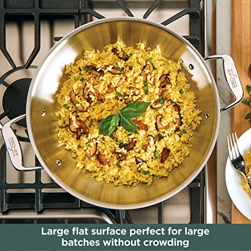 All-Clad D5 5-Ply Brushed Stainless Steel Universal Pan 4.5 Quart Induction Oven Broiler Safe 600F Pots and Pans, Cookware Silver