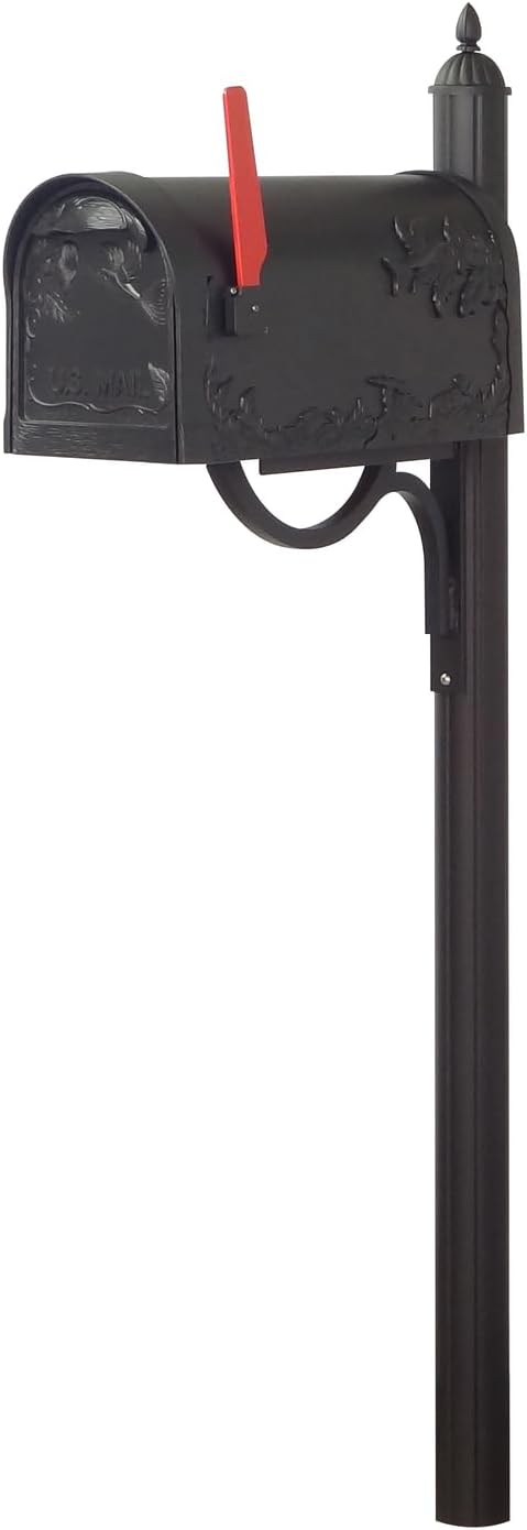 Special Lite Products Hummingbird Curbside Mailbox with Locking Insert and Richland Mailbox Post