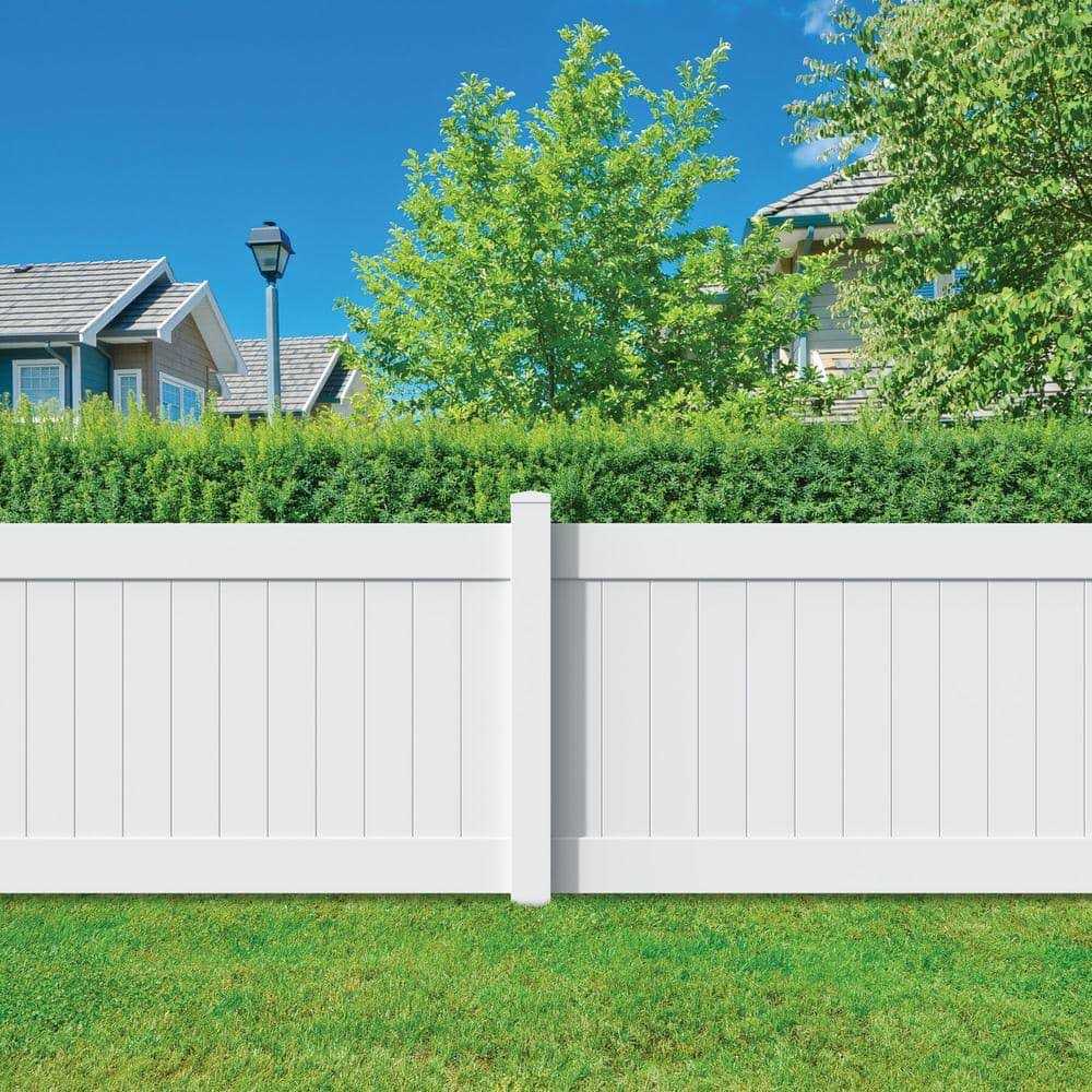 Veranda Linden H x 8 ft. W White Vinyl Privacy Fence Panel Kit - Shop Hardware Tools Online Store