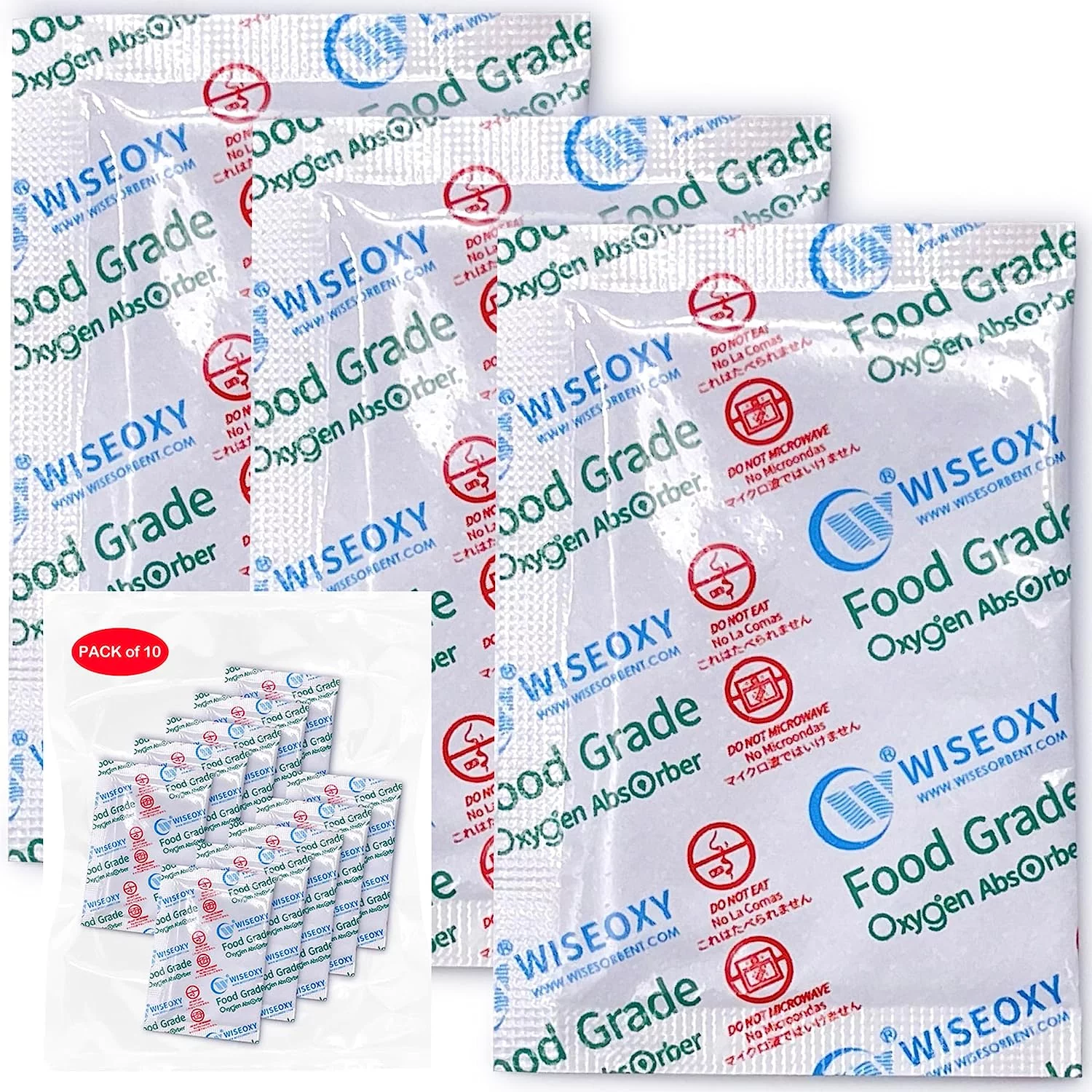 Wisesorb 500CC 300 Packs Oxygen Absorbers for Food Storage, Food Grade Oxygen Absorbers, O2 Absorbers Food Grade for Food Storage
