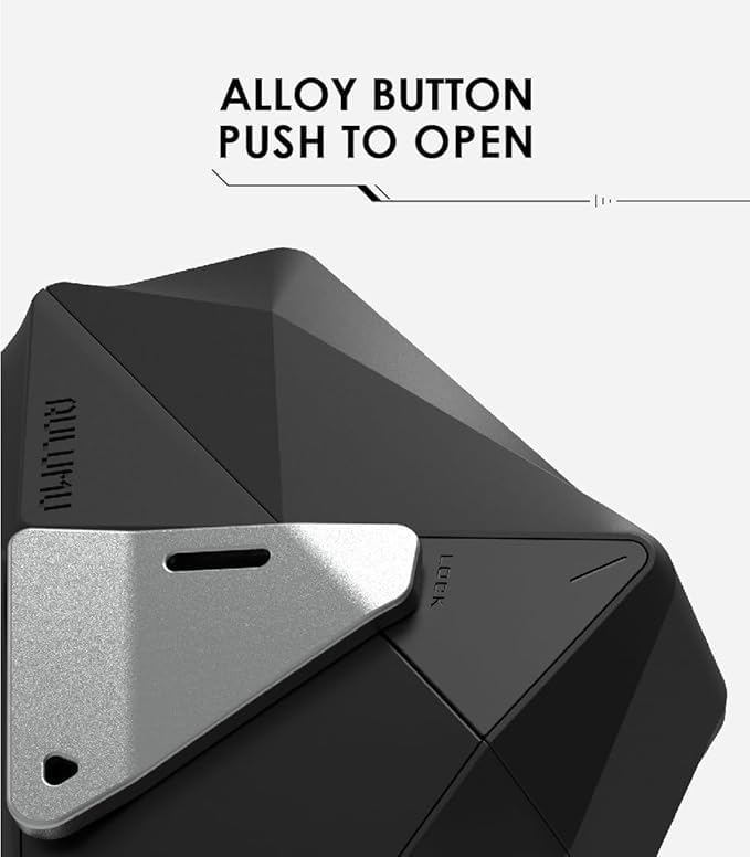 Aulumu A09 Geometric AirPods Pro 2 Case [2nd/1st Generation] with Lock | Protective Cover with Nylon Buckle | Alloy Armour | Compatible with Apple AirPods Pro(2023/2022/2019) - Gray