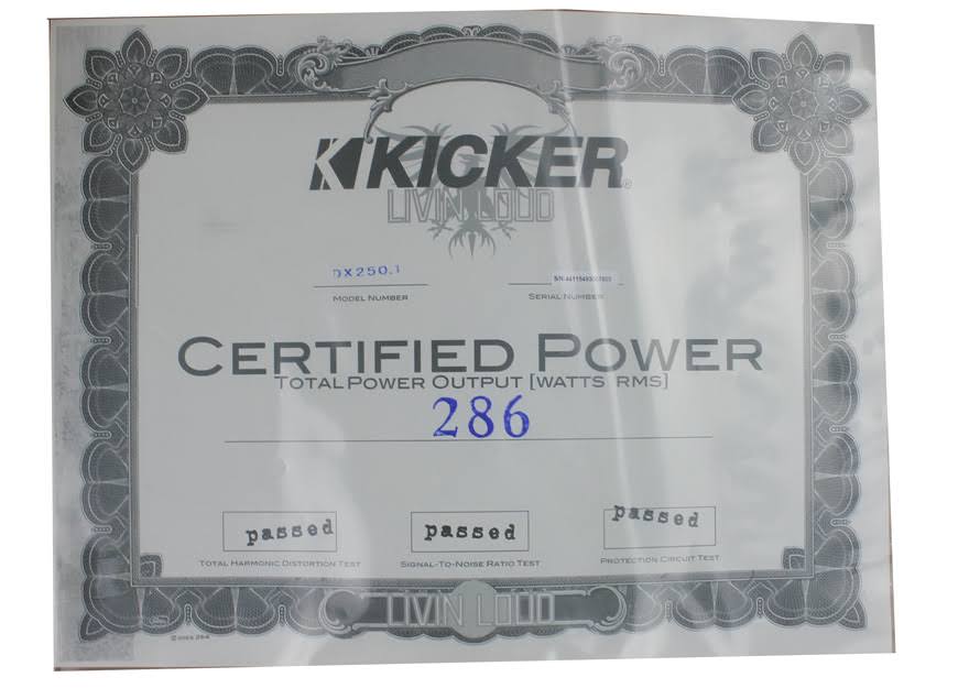 Kicker Dx250.1 250W 2-Ohm Mono Class D Car Audio Amplifier