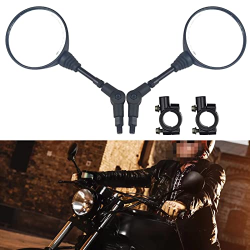 10mm Motorcycle Folding Round Rearview Mirrors for Sports Bike Suzuki Cruiser Scooter Honda