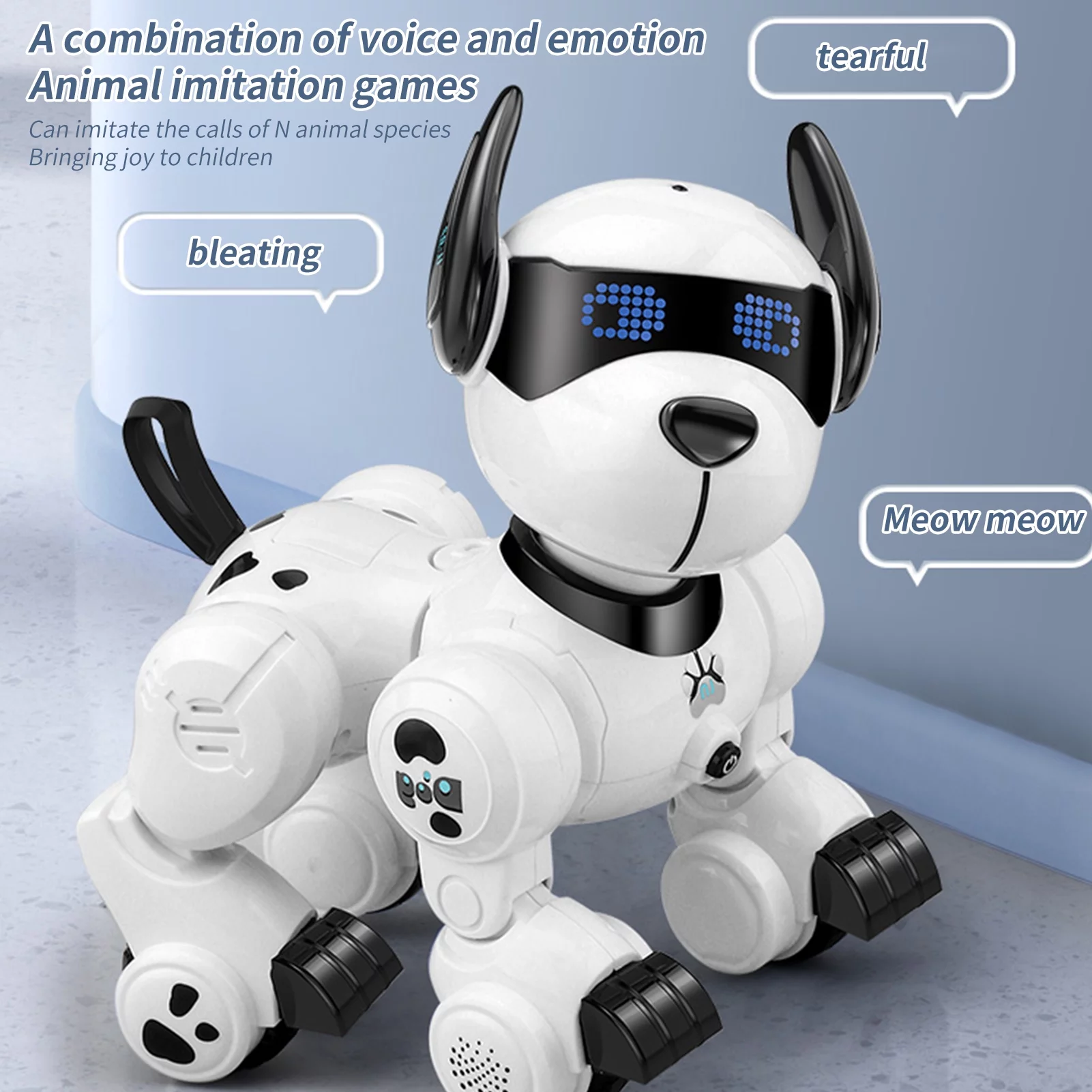 Remote control car Gecheer Remote Control Programming Smart Dog Robotic Patrol Dog Programmable Remote Control Dog  Intelligent Patrol Dog Toy with  Function Songs  Demonstration Programming Rotating