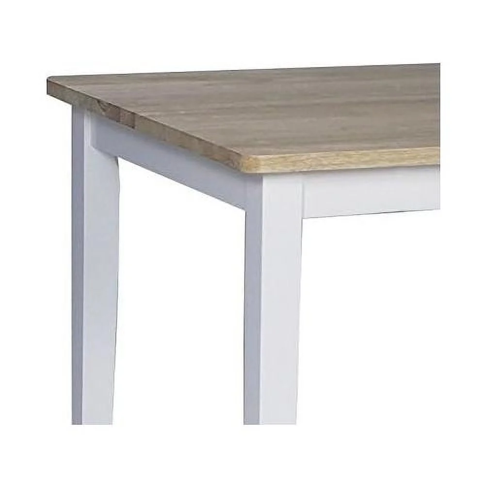 Square Casual Dining Table In White And Natural