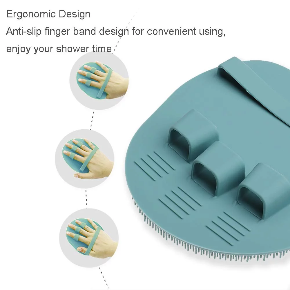 Food-grade Silicone Face Brush Manual Facial Cleansing Scrubber Pad, with Soft Body Brush Gentle Exfoliating Shower Glove
