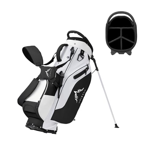 Lightweight Golf Stand Bag with 5 Way Full-Length Dividers, Semi-Concealed Stand, Folding Base, Adjustable Dual Straps and 8 Pockets