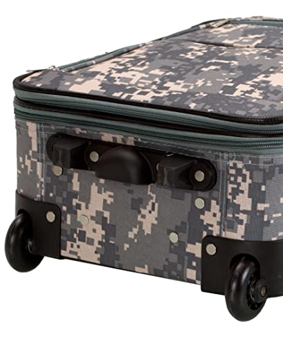 Rockland Journey Softside Upright Luggage Set,Expandable, Lightweight, Black, 4-Piece (14/19/24/28)