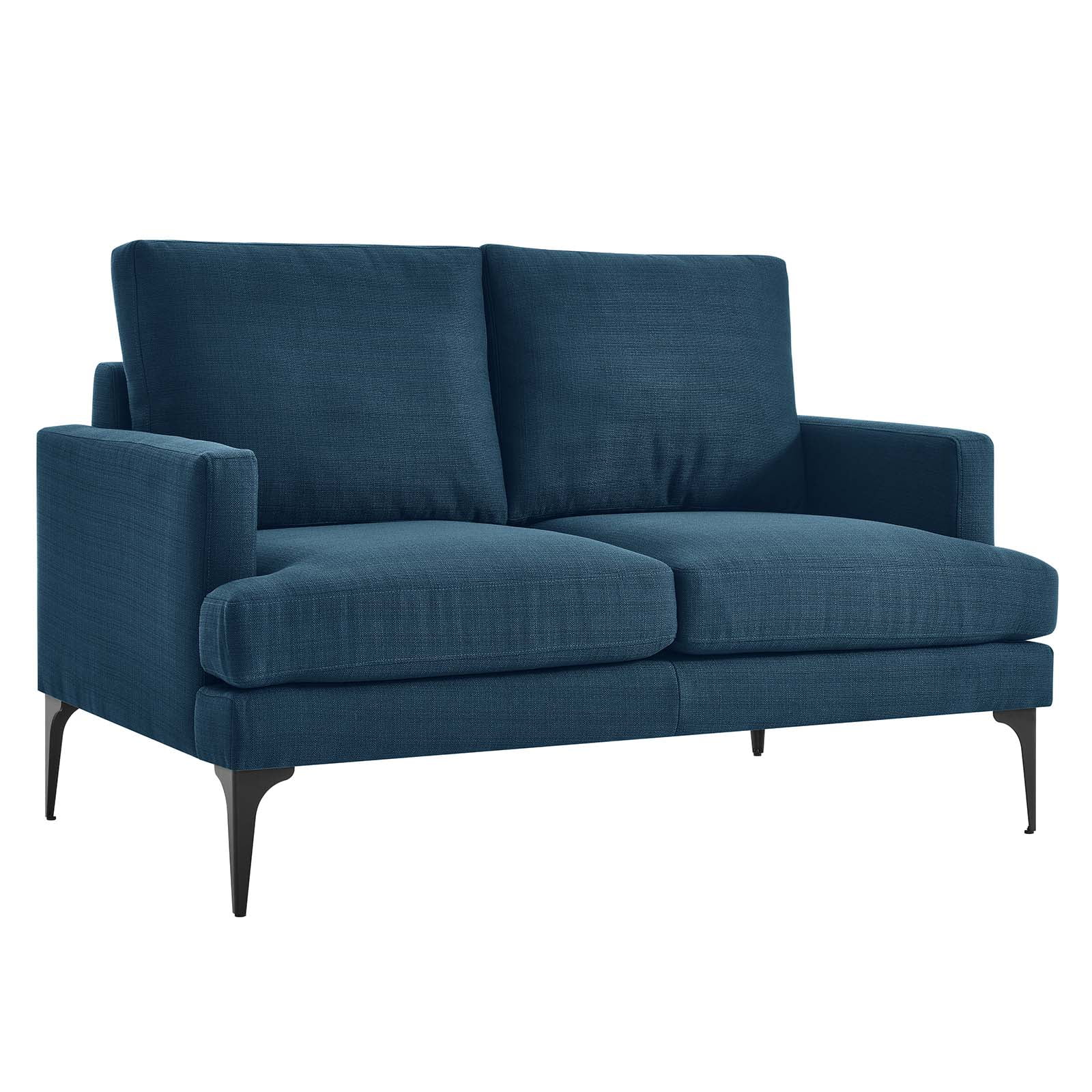 Modway Evermore Upholstered Fabric Loveseat in Azure