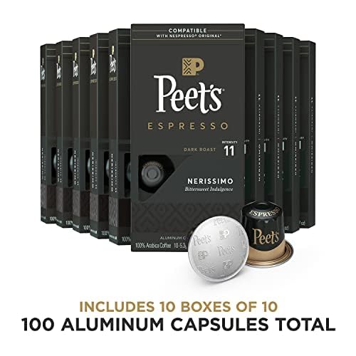 Peet's Coffee Espresso Capsules Variety Pack 20 Each (80 Count) Compatible with Nespresso Original Brewers Single Cup Coffee Pods