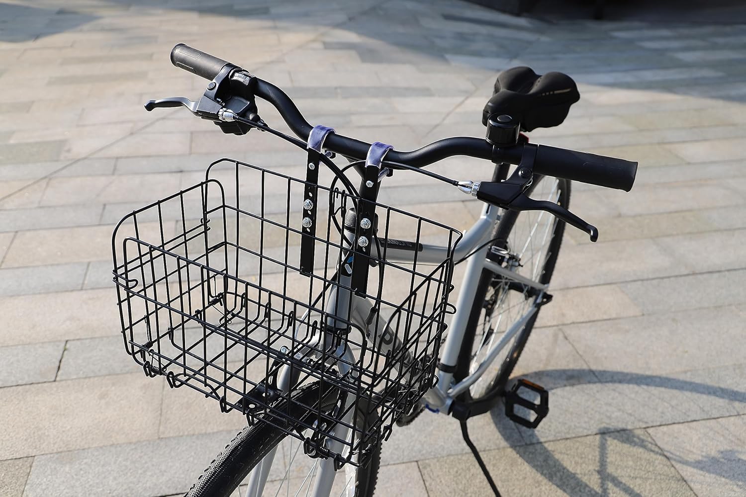 Folding Front Bicycle Basket Steel Black
