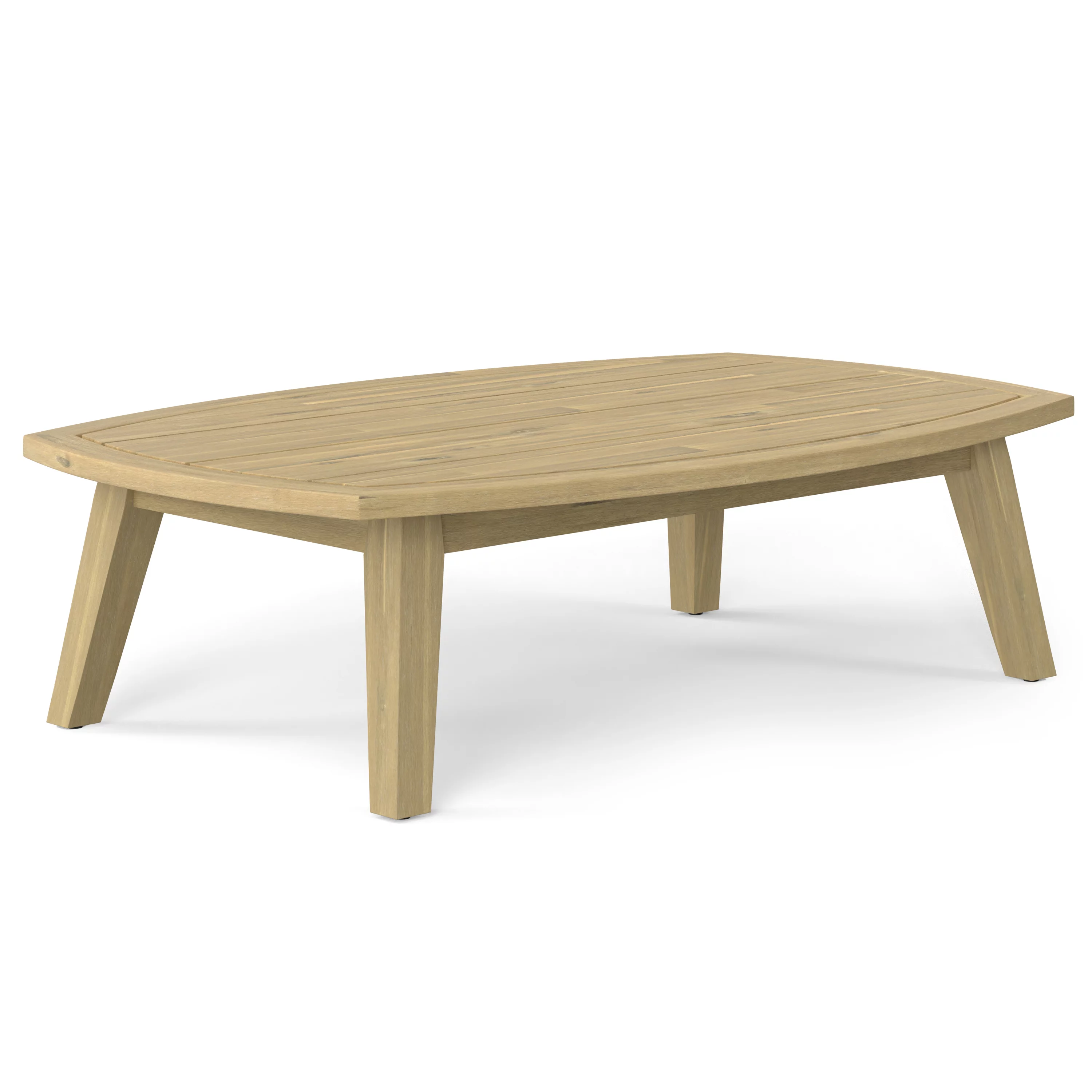 Simpli Home Parkside 45 inch Wide Contemporary Outdoor Coffee Table in Light Teak