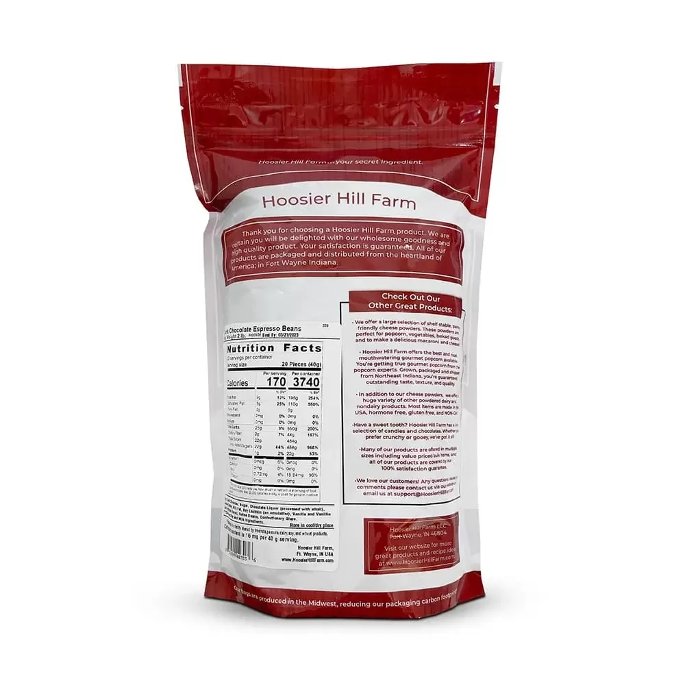Hoosier Hill Farm Dark Chocolate Espresso Beans, 2 lb Bag