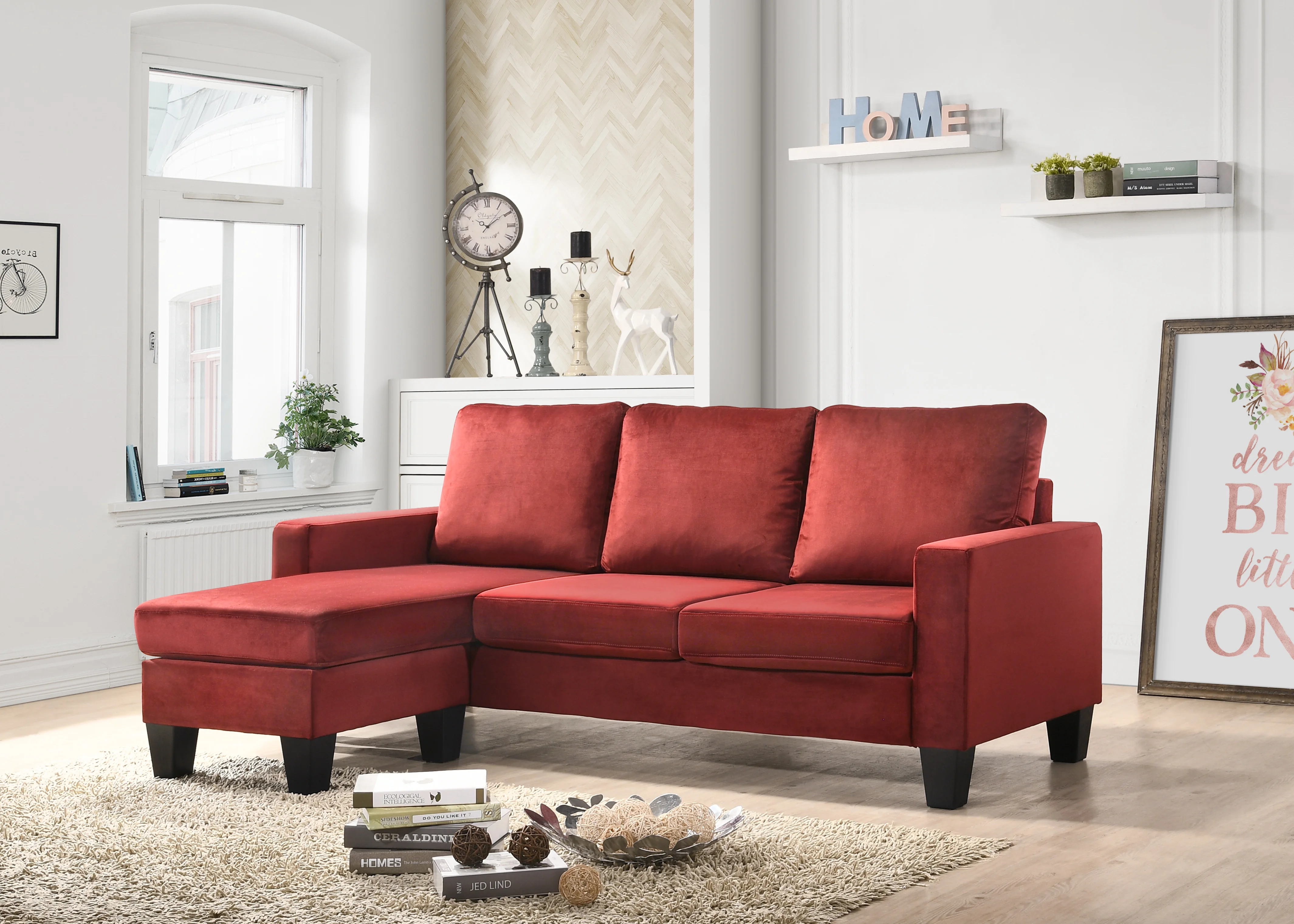 Burgundy Sofa Chaise - Upgrade Comfort & Style