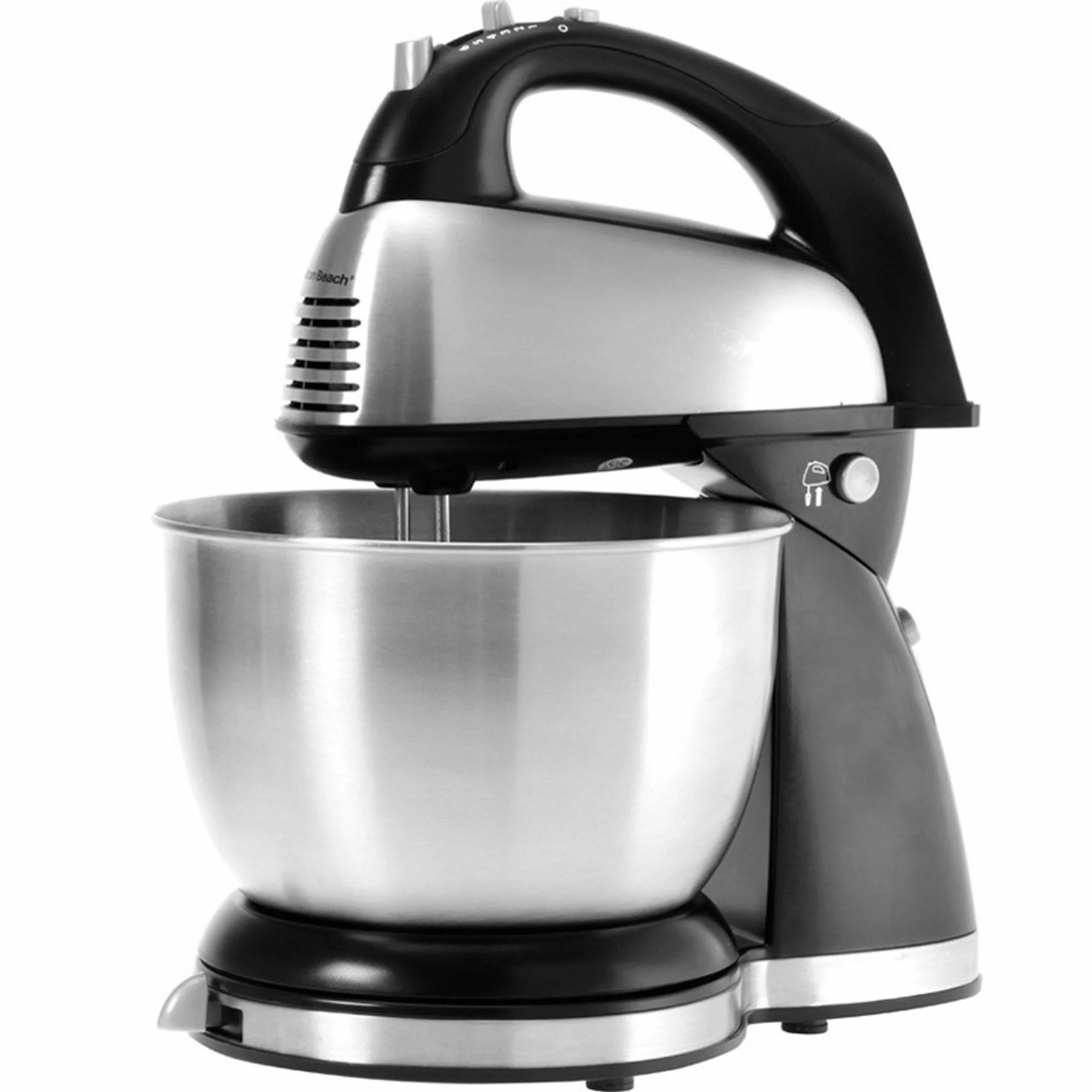 Hamilton Beach Classic Stand Mixer, 4 Quart Stainless Steel Bowl, 6 Speeds, Black, 64650