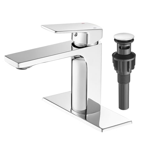 VOTON Vessel Sink Faucet Matte Black Tall Bathroom Faucet Single Handle Vanity Bathroom Sink Faucet 1 Hole Basin Mixer Tap with Water Supply Hose and Pop Up Sink Drain