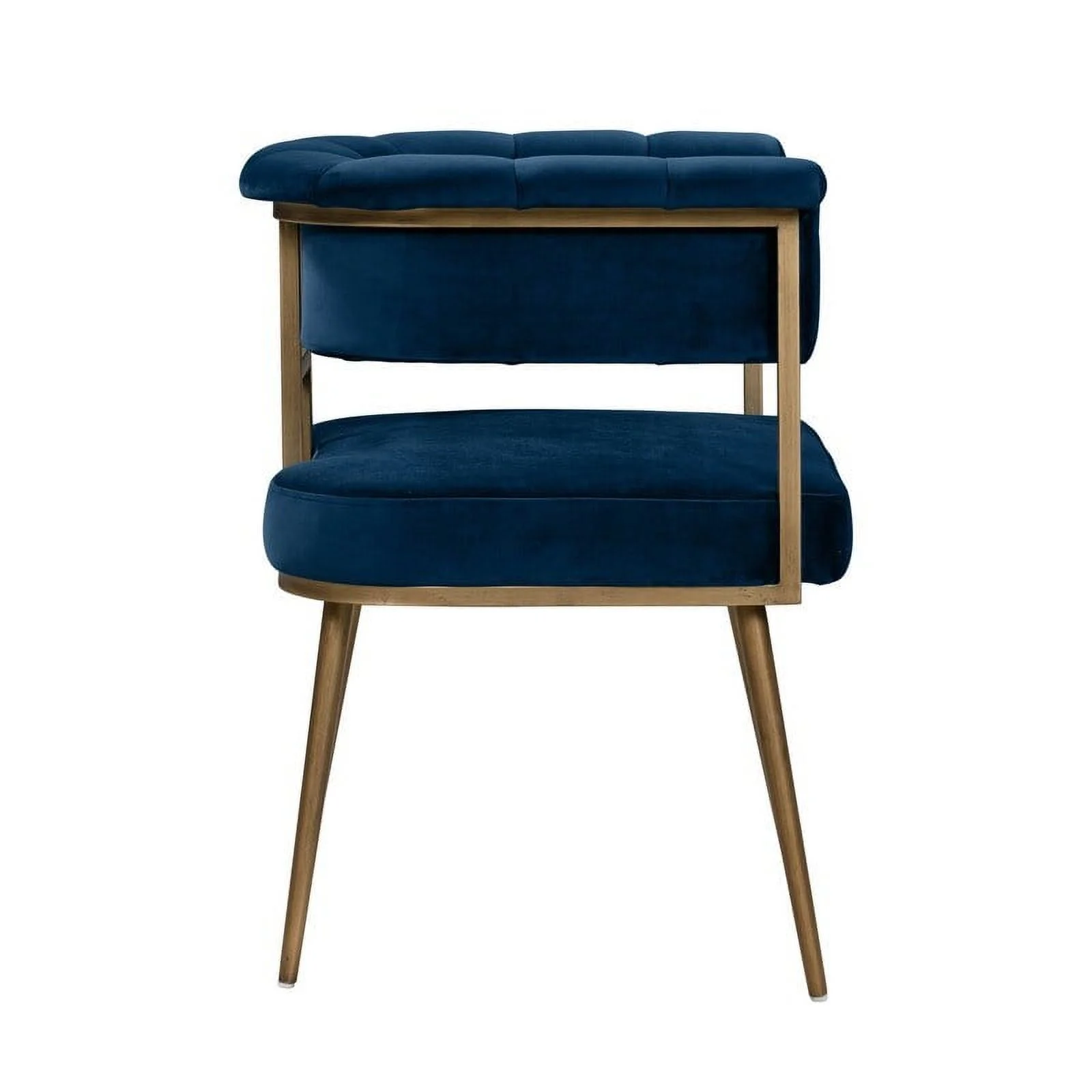 Silver Orchid  West Velvet Upholstered Chair Navy