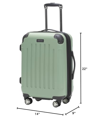 Kenneth Cole REACTION Renegade Luggage Expandable 8-Wheel Spinner Lightweight Hardside Suitcase, Navy Blue, 20-Inch Carry On