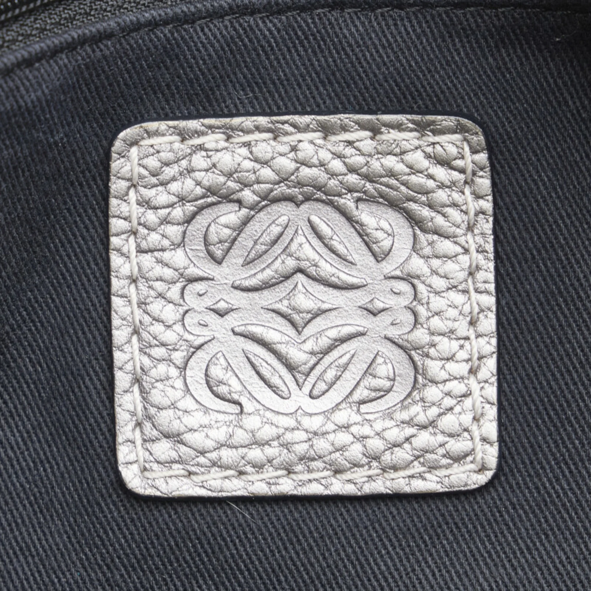 Pre-Owned Loewe Anagram Handbag Tote Bag Gray Silver Canvas Leather Women's LOEWE (Fair)