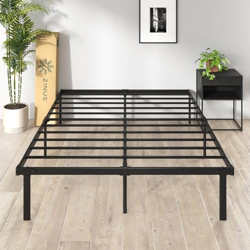 ZINUS Rumi 14in Full Metal Bed Frame, Quick Assembly SmartBase® Mattress Foundation, Heavy Duty Sturdy Steel with No Box Spring Needed, Eco-Friendly Packaging, Black
