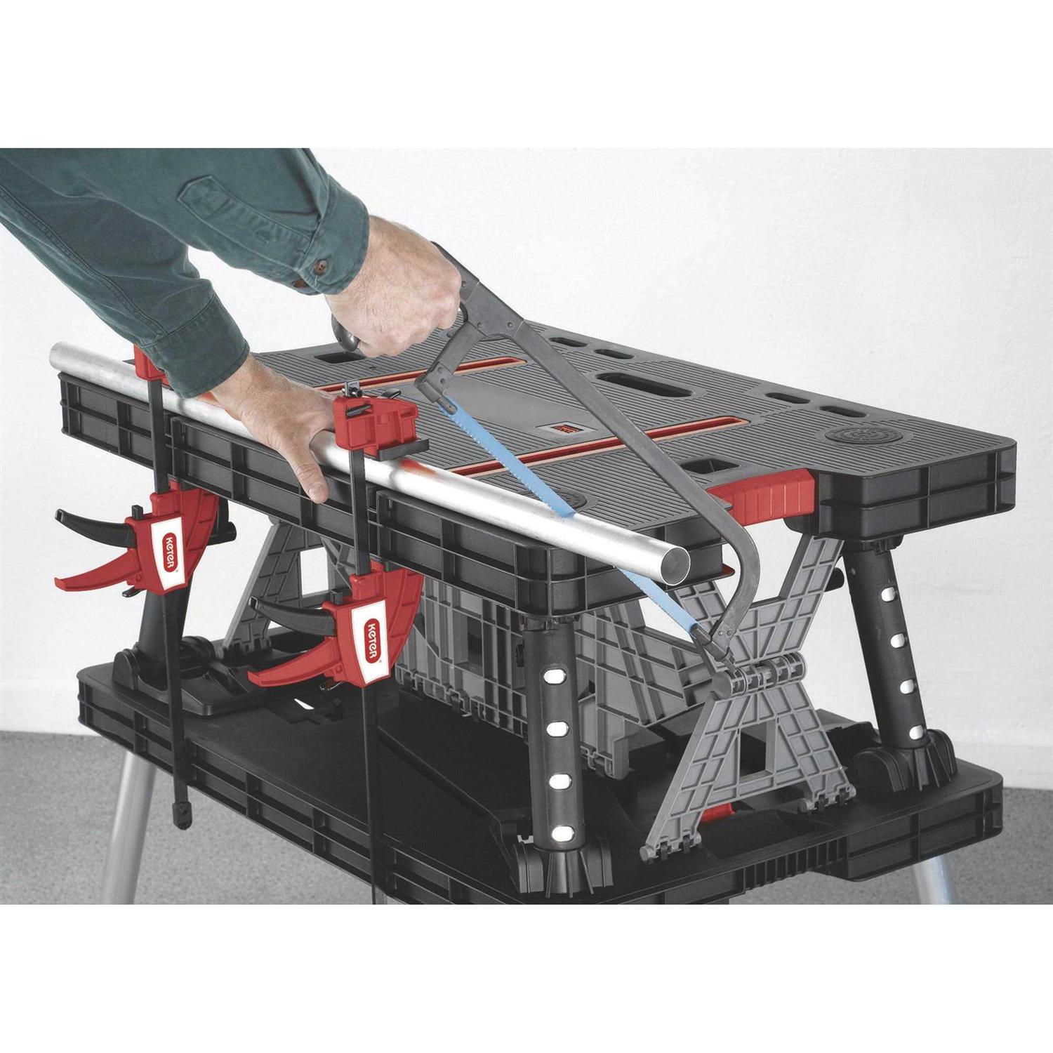 Keter Folding Work Table 750-Lb. Capacity with Extendable Legs