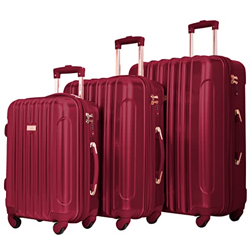 kensie Women's Alma Hardside Spinner Luggage, Expandable, Japanese Carmine Red, Carry-On 20-Inch