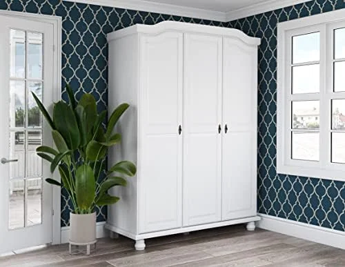 RUNFAYBIU 100% Solid Wood Set of 4 Small Shelves for Kyle Wardrobe/Armoire/Closet ONLY  Black