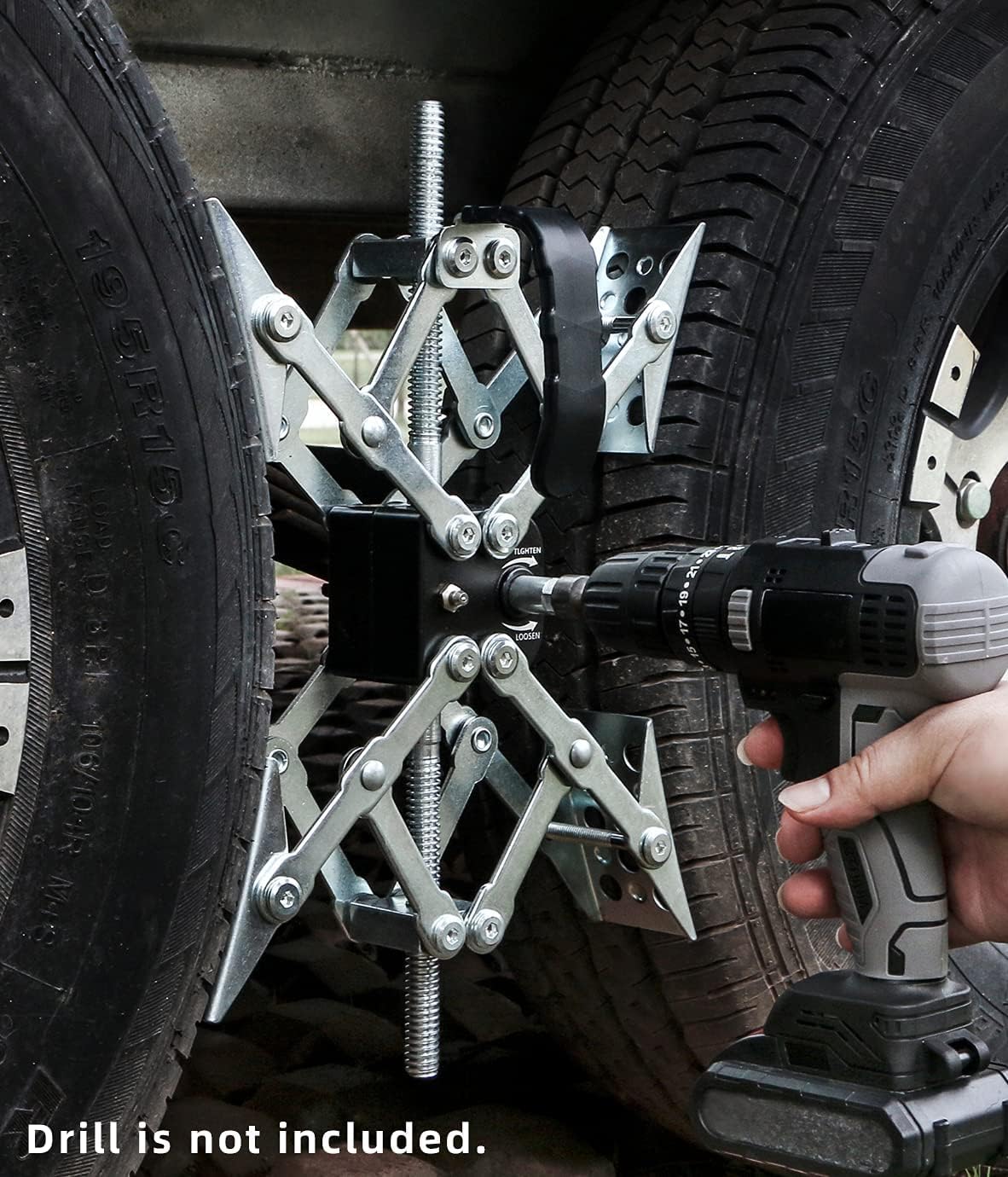 Maxchock X-Shaped Wheel Chock Stabilizer (Allow Drill Adjust) Tandem-Axle Trailer RV Tire Wheel Stop While Camping -Pair