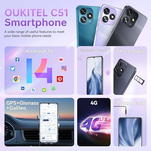 OUKITEL C51 Android 14 Smartphone - 6.8