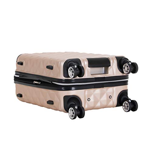 Kenneth Cole REACTION Diamond Tower Collection Lightweight Hardside Expandable 8-Wheel Spinner Travel Luggage, Black, 20-Inch Carry On