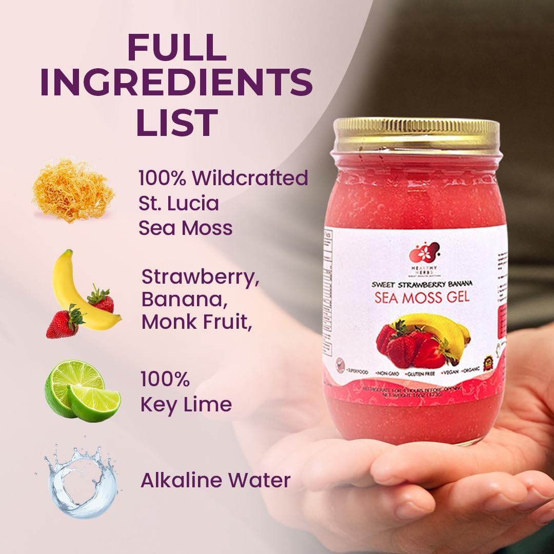 Sea Moss Gel Tropical Goodness Starter Bundle | Made from St Lucia Gold Wild-Harvested Seamoss | Wildcrafted Superfood with 90+ Essential Vitamins & Minerals (3-Pack)