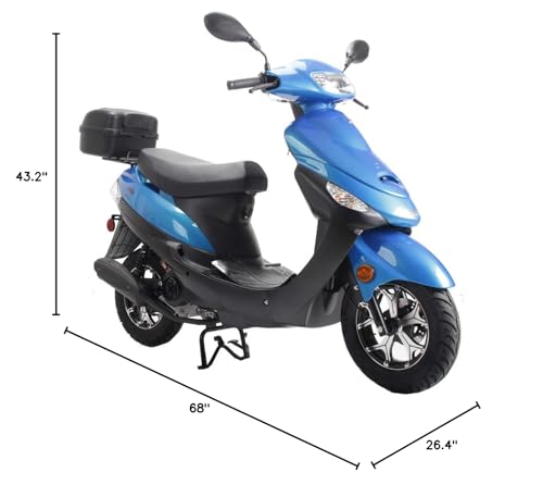 X-PRO Maui 50cc Moped with Electric/Kick Start, Rear Trunk, 10
