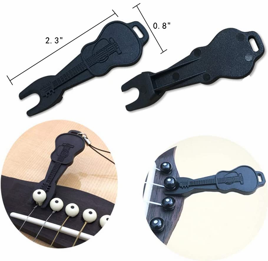 Miwayrer Acoustic Guitar Bone Bridge Saddle Nut with 6pcs Big Abalone Dot Guitar Bridge Pins and Pins puller