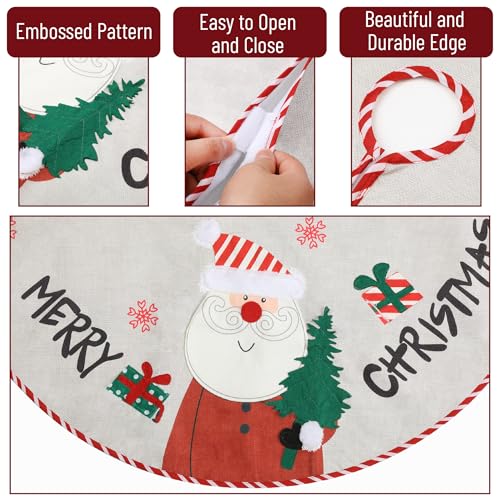 Mr. Pen- Christmas Tree Skirt 48 inches, Knitted Christmas Skirt Tree, Xmas Tree Skirt