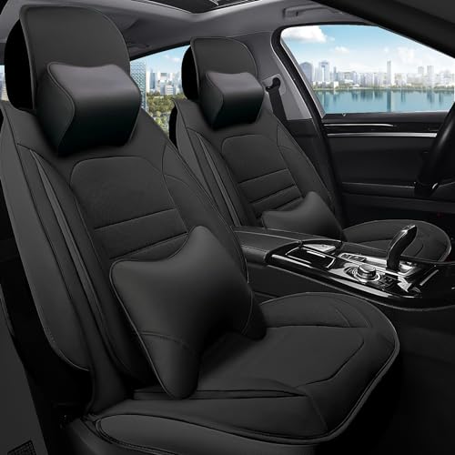 ARAZI 5 Full Set with Pillow Seat Covers for Jeep Grand Cherokee 4xe 2022-2023, Premium Breathable Seat Protector Covers, Waterproof Faux Leather Seat Cover （5 Seats Luxury, Red）