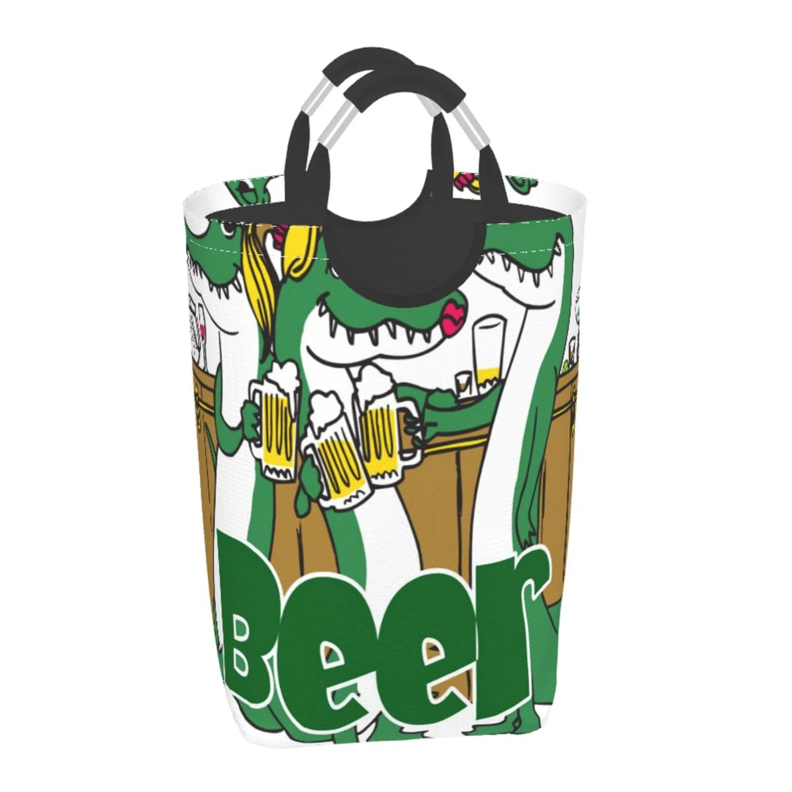 XMXY Beer Taking Drink Craft Rectangular Laundry Basket Organizer , Collapsible Folding Tall Clothes Hampers for Laundry with Handles