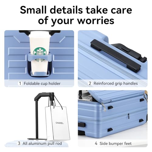 ROAMING Grace Expandable Carry On Luggage Airline Approved, 20 Inch Hardside Carry On Suitcase with Wheels, Travel Harshell Spinner Small Luggage with Tsa Lock, Jade cyan, 20-Inch Carry-On