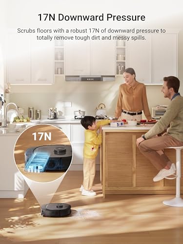 Eureka J15 Pro Ultra Robot Vacuum and Mop with Self Emptying Base, 16,200 Pa Suction, Flex-Arm Design Mop, Auto Mop Hot Water Washing & Hot Air Drying, Anti-Tangle, AI Obstacle Avoidance, Black