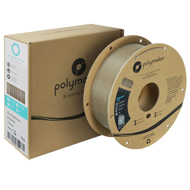 Polymaker PLA Filament, Black 3D Printing PLA Filament 1.75mm 1kg - PolyLite 3D Printer PLA Filament, Dimensional Accuracy +/- 0.03mm, Compatible with Most 3D Printer, Black