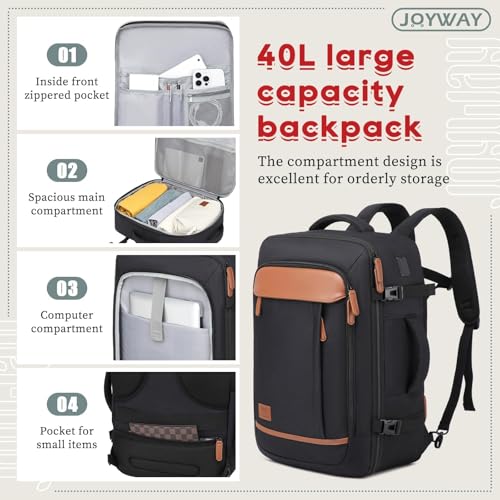 Joyway Expandable Carry on Luggage Sets Airline Approved, Lightweight Hard Shell 20 Inch Carry-on Suitcase with Spinner Wheels