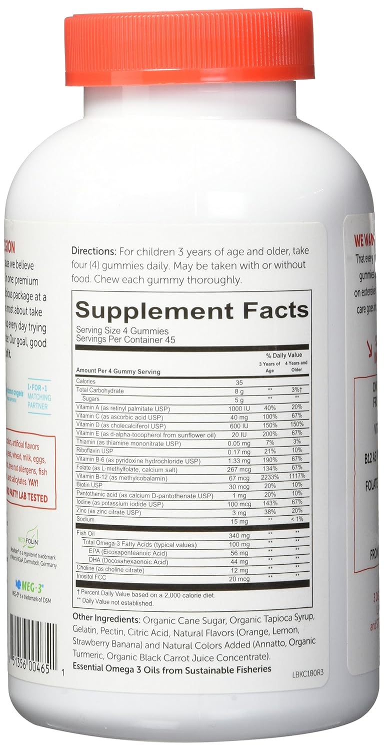 Smarty Pants Kids Complete Multi-Vitamin, 180 Gummies (1)