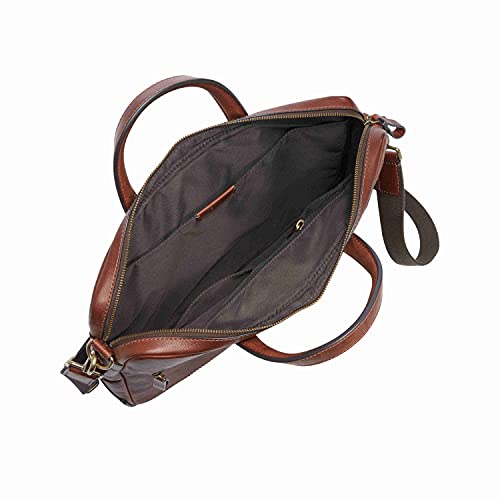 Fossil Men's Haskell or Asher Leather Messenger Briefcase Work Laptop Bag for Men