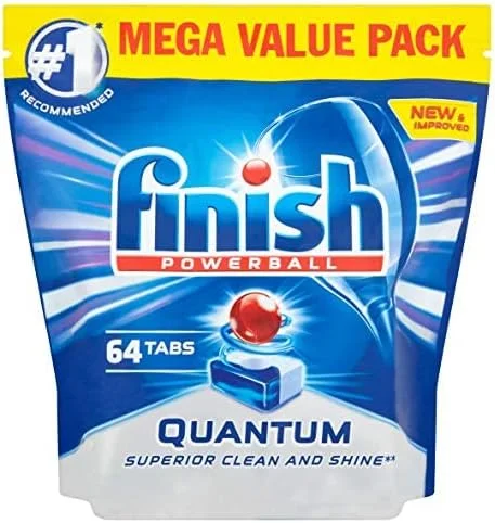 Finish Quantum Max Powerball, 64ct, Dishwasher Detergent Tablets, Ultimate Clean & Shine
