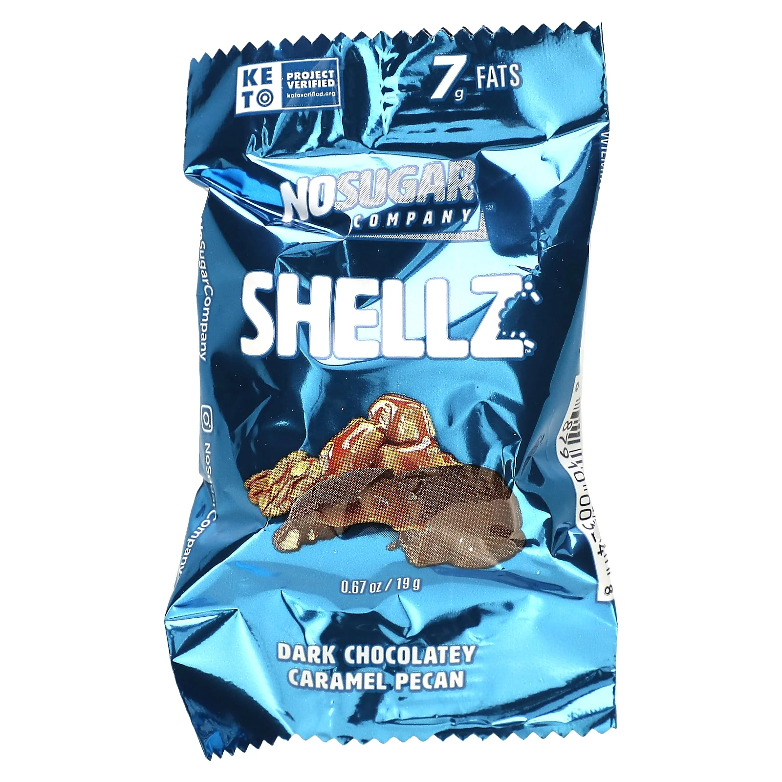 No Sugar Company Shellz, Dark Chocolatey Caramel Pecan, 25 Pieces, 0.67 oz (19 g) Each