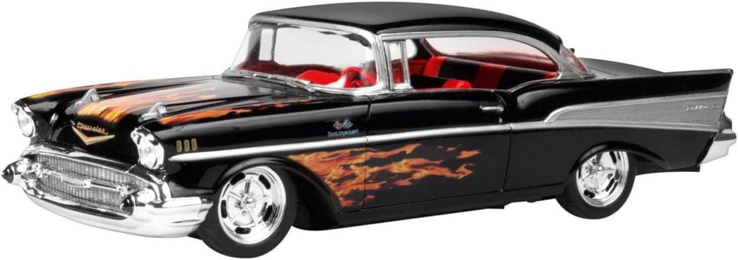 Revell 85-1529 ’57 Chevy Bel Air Model Car Kit 1:25 Scale 30-Piece Skill Level 3 SnapTite Max Plastic Model Building Kit,Black