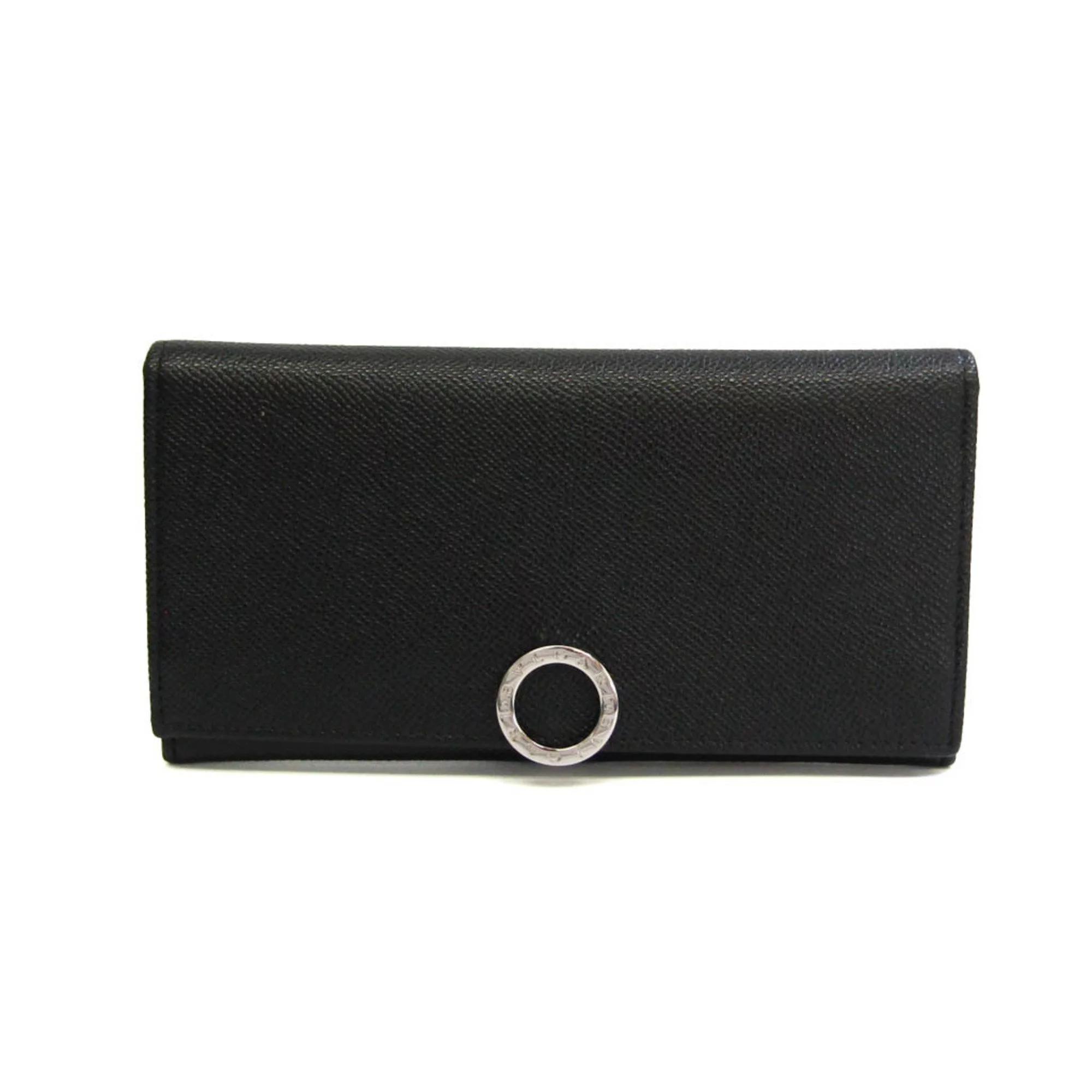 Pre-Owned Bvlgari Bvlgari Bvlgari 30412 Men's Leather Long Wallet (bi-fold) Black (Good)