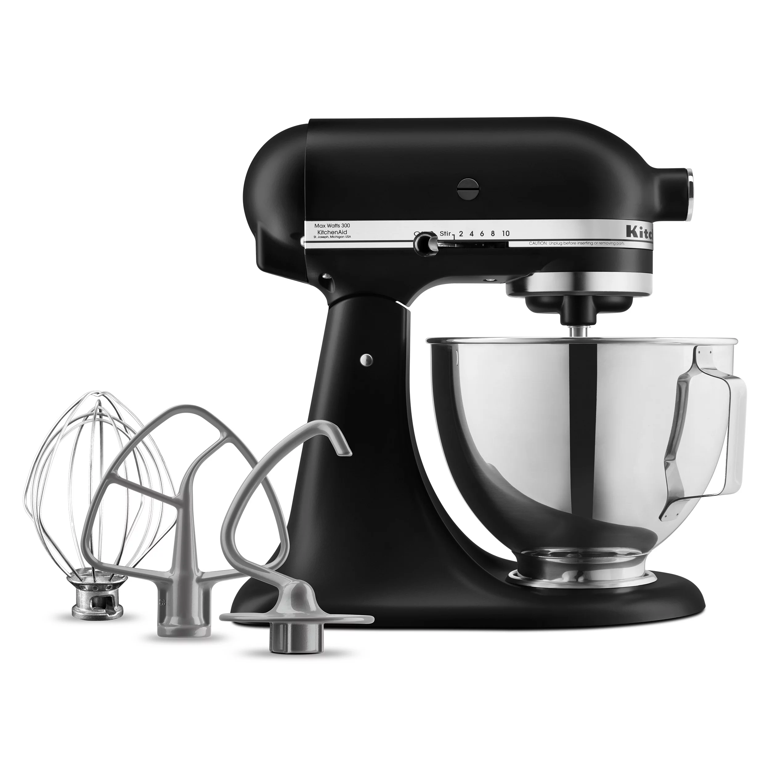 KitchenAid® Deluxe 4.5 Quart Tilt-Head Stand Mixer, Black Matte, KSM97