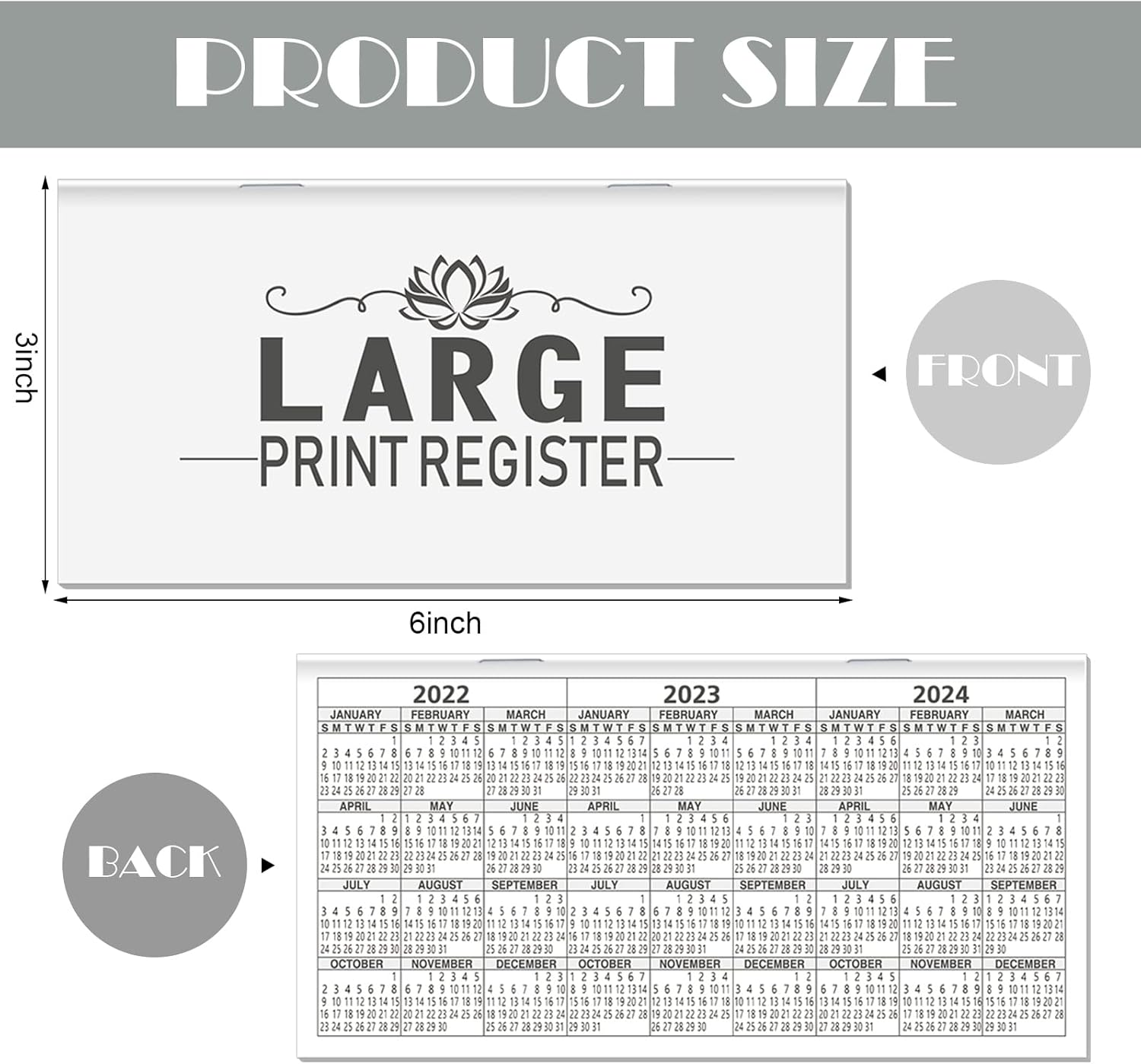 16 Pcs Large Check Registers for Large Print Registers for Personal Checkbook Low Vision Checkbook Register Transaction Checkbook Ledger Checking Account Ledger for Seniors Business Bank