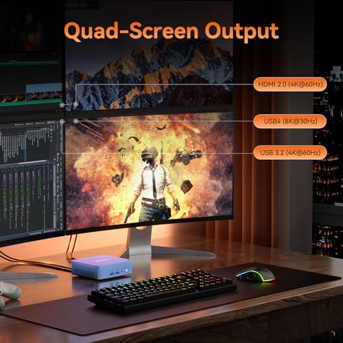 GEEKOM AX8 Pro Ai Mini PC,AMD Ryzen R7-8845HS (8C/16T,up to 5.1GHz) Mini Computers, 32GB DDR5 5600Mhz RAM&1TB PCIe Gen 4 SSD, Mini Desktop Windows 11 Pro, AMD Radeon 780M /WiFi 6E/BT5.2/2.5G LAN…